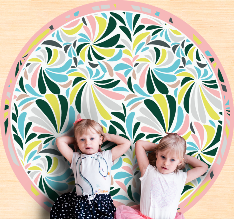 Colorful Floral Swirls nursery vinyl carpet - TenStickers