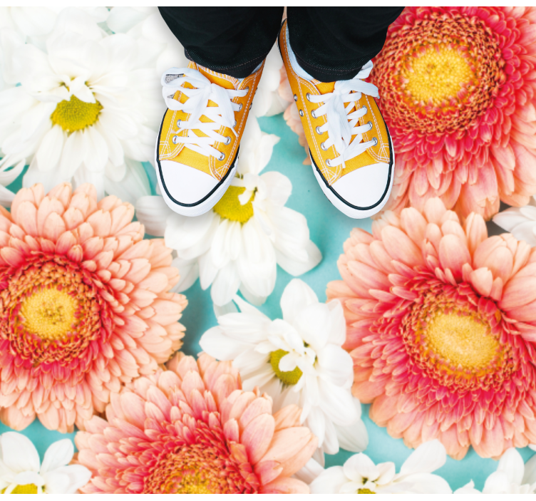 Vibrant blossom floral vinyl carpet - TenStickers