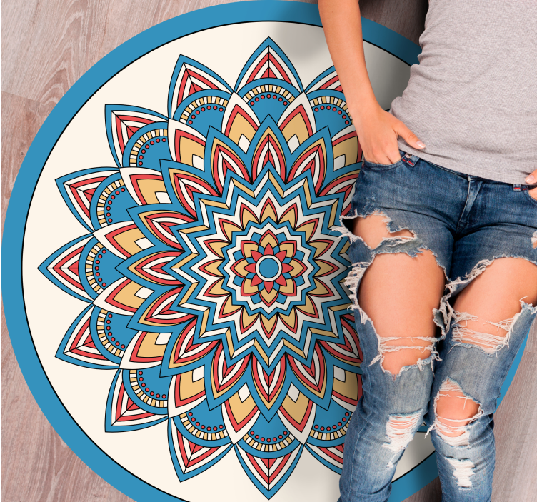 Vibrant Botanical Arrangement mandala vinyl carpet - TenStickers