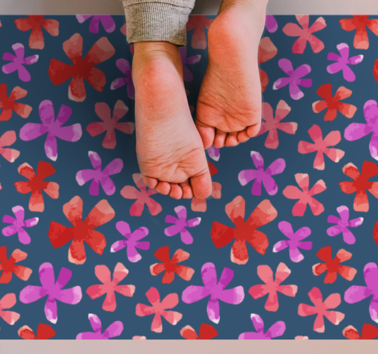 Purple and red patterns floral vinyl carpet - TenStickers