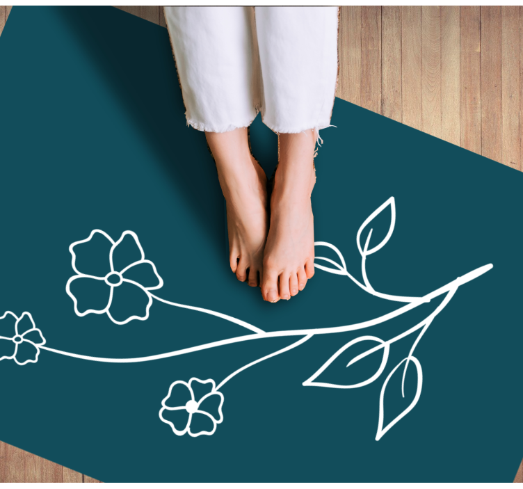 Vibrant Floral Stem floral vinyl carpet - TenStickers