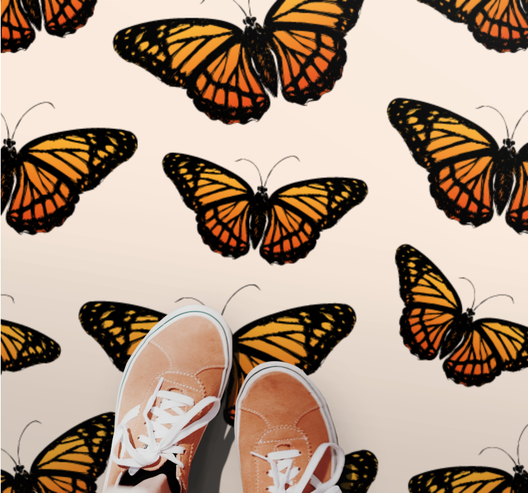 Vibrant butterfly motif animal vinyl carpet - TenStickers