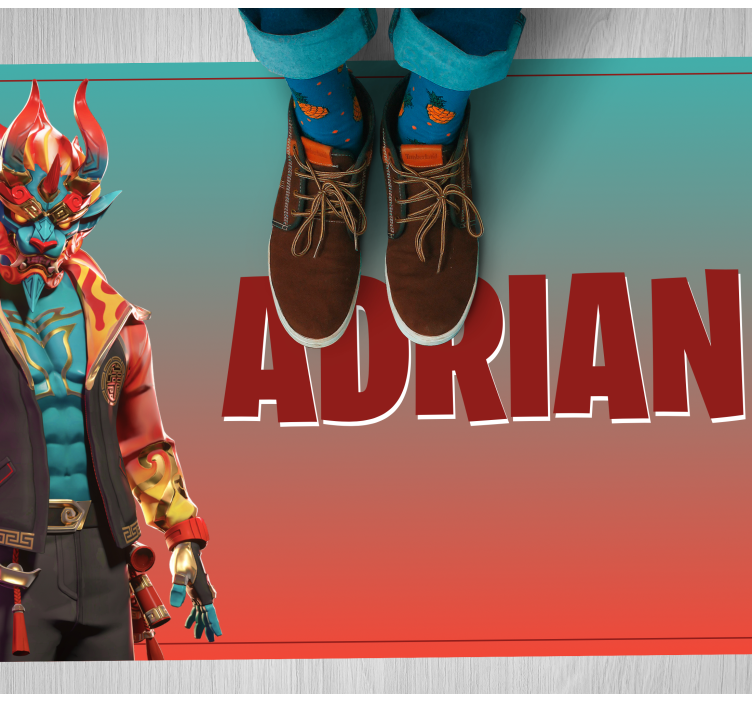 Gaming character with name teen vinyl carpet - TenStickers