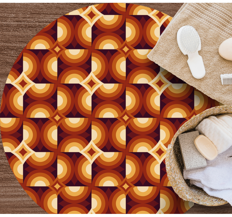 Vibrant Circle Pattern geometric vinyl carpet - TenStickers