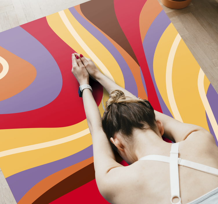 Vibrant Color Waves modern vinyl carpet - TenStickers