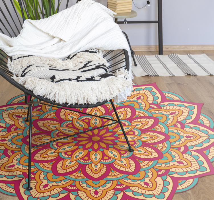 Vibrant colours design mandala vinyl carpet - TenStickers