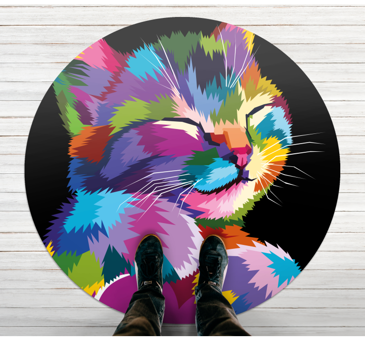 Vibrant Feline Illustration animal vinyl carpet - TenStickers