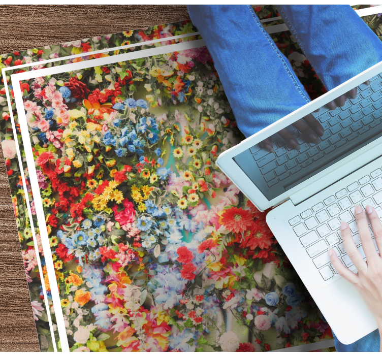 Colorful floral motif nature vinyl carpet - TenStickers