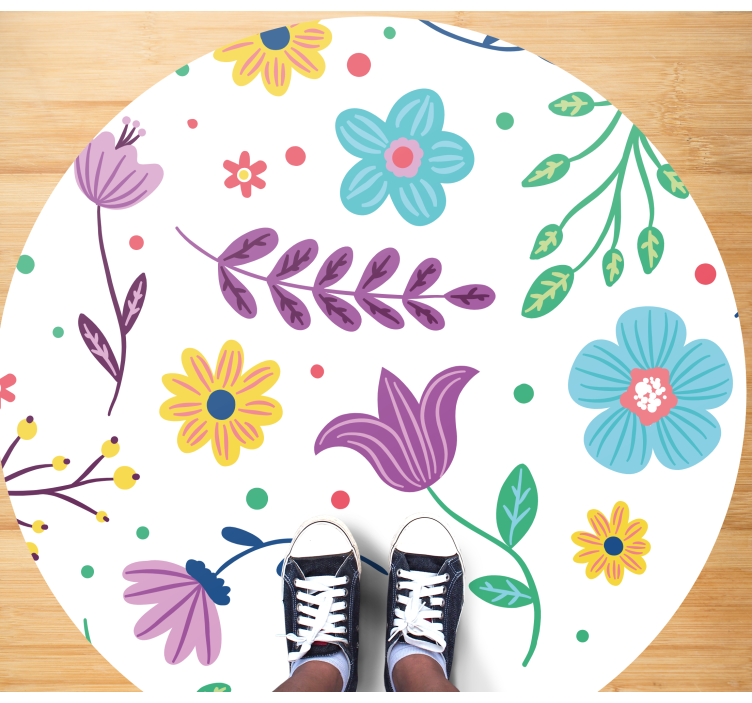 Vibrant Botanical Motivation floral vinyl carpet - TenStickers