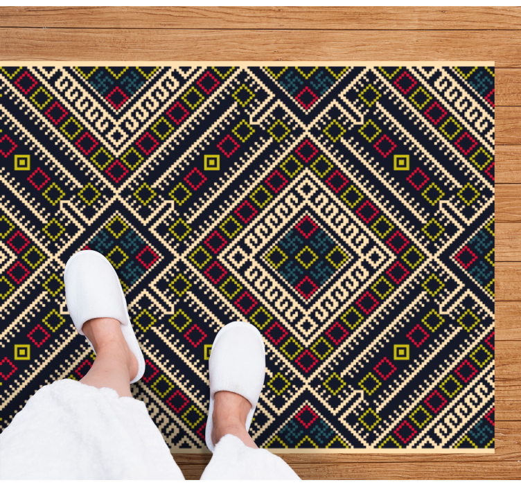 Vibrant Geometric Components ethnic vinyl carpet - TenStickers