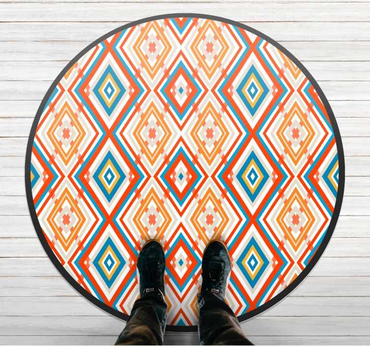 Vibrant element geometric vinyl carpet - TenStickers