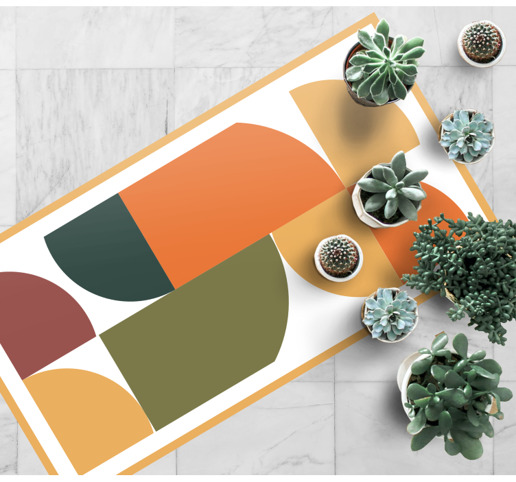 Vibrant Geometric Figures modern vinyl carpet - TenStickers