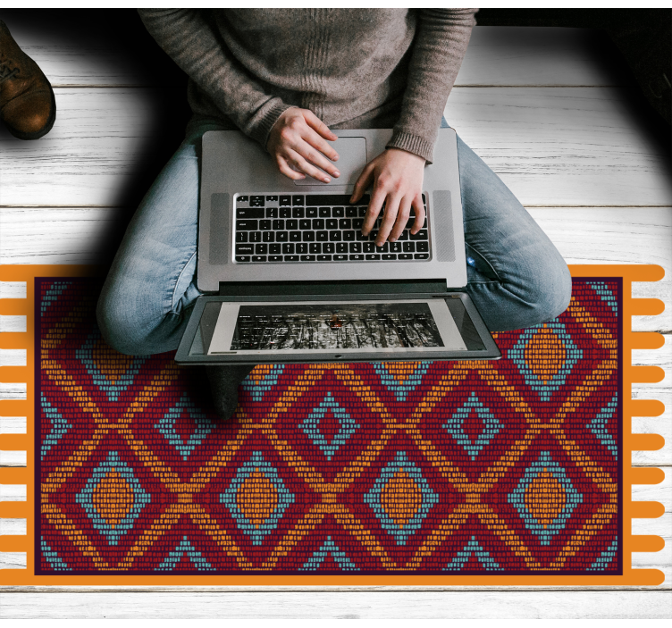 Vibrant Geometric Pattern ethnic vinyl carpet - TenStickers