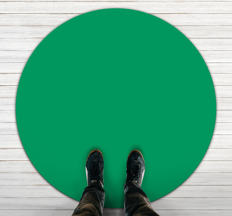 Vibrant Green circular vinyl carpet - TenStickers