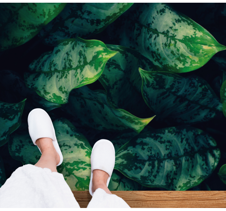 Vibrant Green Leaves nature vinyl carpet - TenStickers