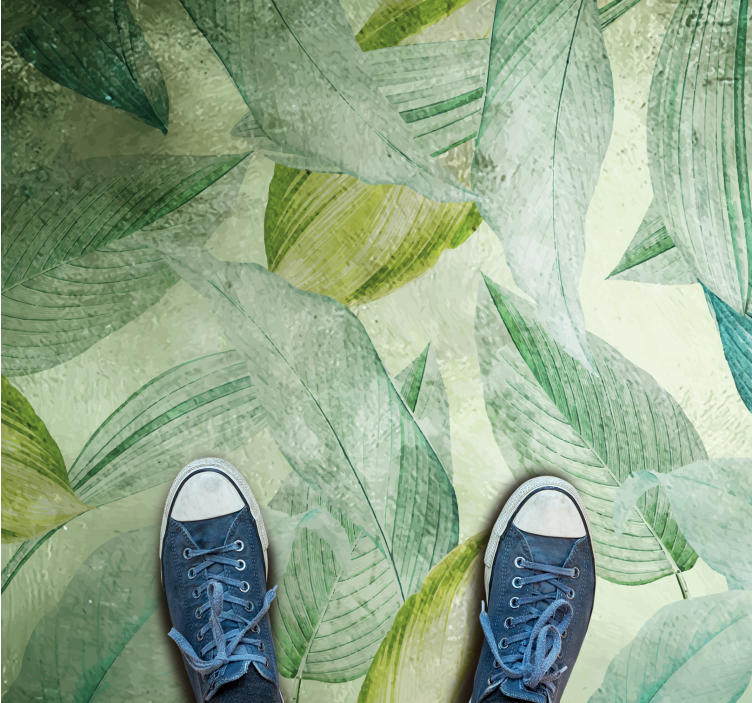 Vibrant Greenery Motif nature vinyl carpet - TenStickers
