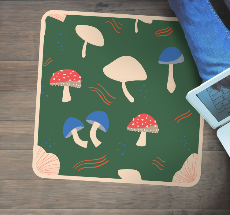Vibrant Mushroom Artwork nature vinyl carpet - TenStickers