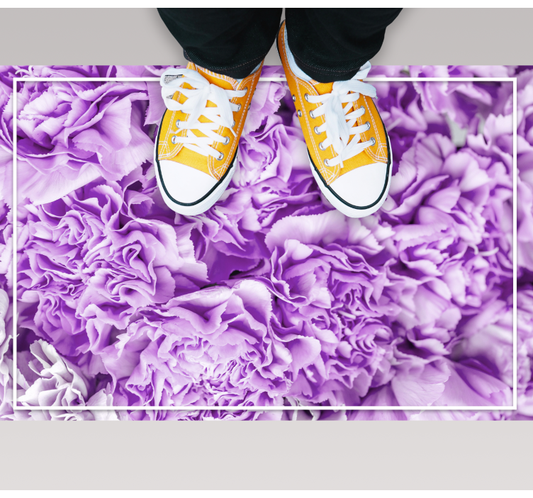 Vibrant Purple Blooms floral vinyl carpet - TenStickers