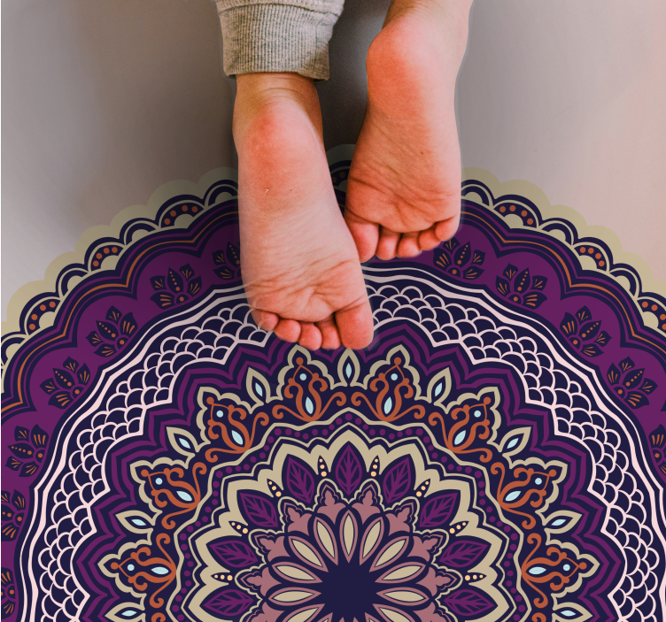 Vibrant purple design mandala vinyl carpet - TenStickers