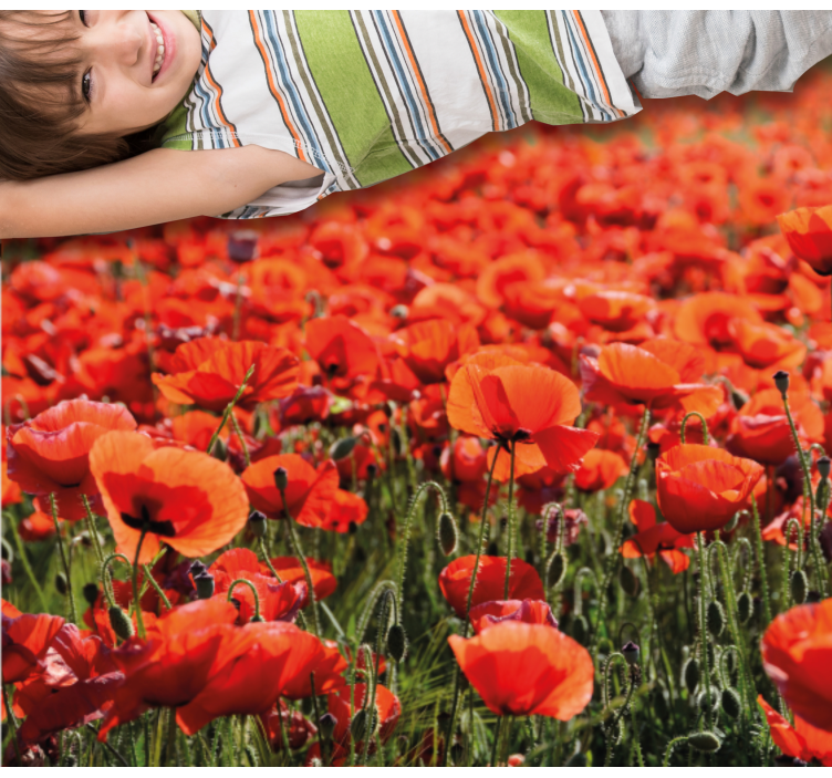 Vibrant Red Poppies floral vinyl carpet - TenStickers