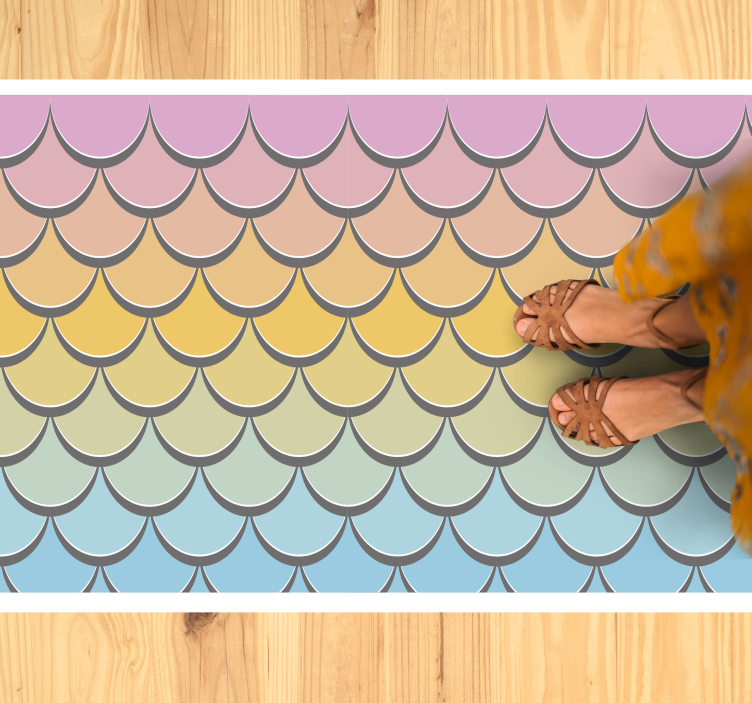 Colorful scales pattern vinyl rug - TenStickers