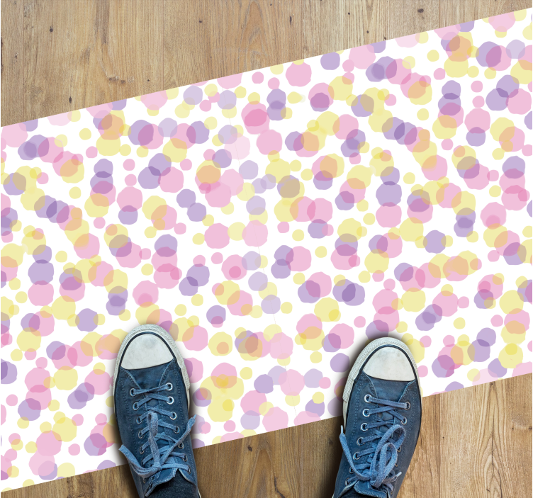 Pink bubbles pattern bathroom vinyl carpet - TenStickers