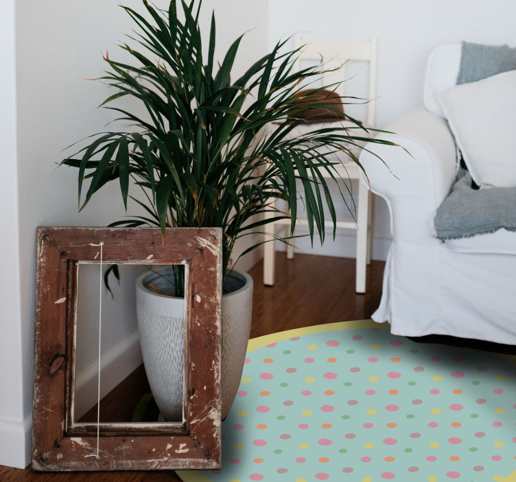 Vibrant Spotty Dots living room vinyl carpet - TenStickers