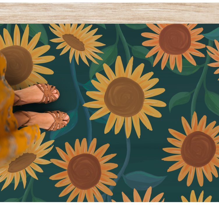 Vintage sunflower pattern floral vinyl carpet - TenStickers