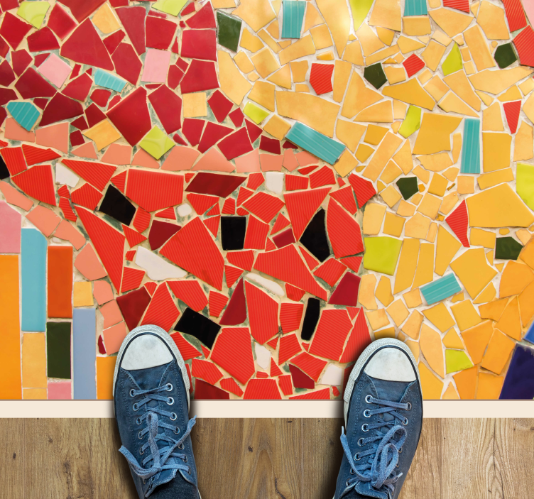 Vibrant tiled arrangement mosaic vinyl carpet - TenStickers