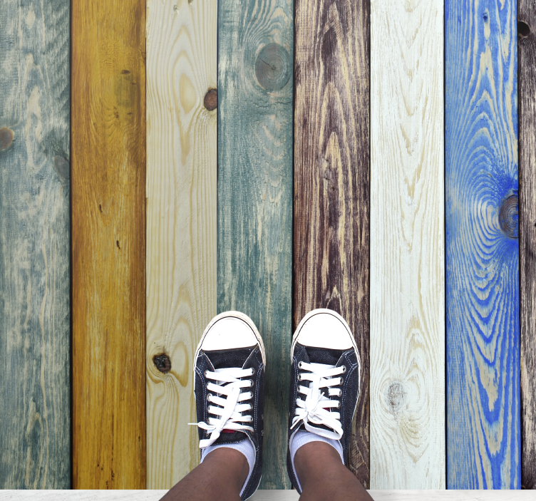 Colorful Planks wood effect vinyl carpet - TenStickers