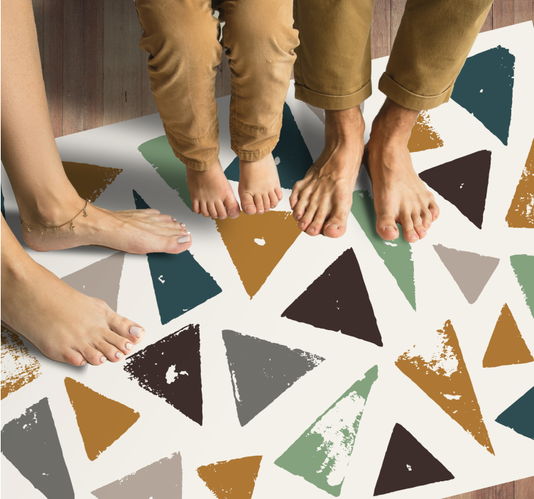 Vibrant Triangle Motif minimalist vinyl carpet - TenStickers