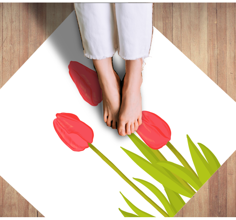 Vibrant Tulip Blossom floral vinyl carpet - TenStickers