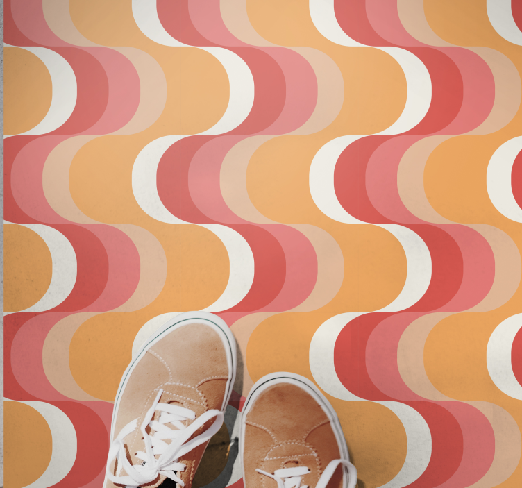 Vibrant wave motif vintage vinyl carpet - TenStickers