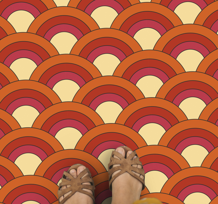 Vibrant Wave Motifs geometric vinyl carpet - TenStickers