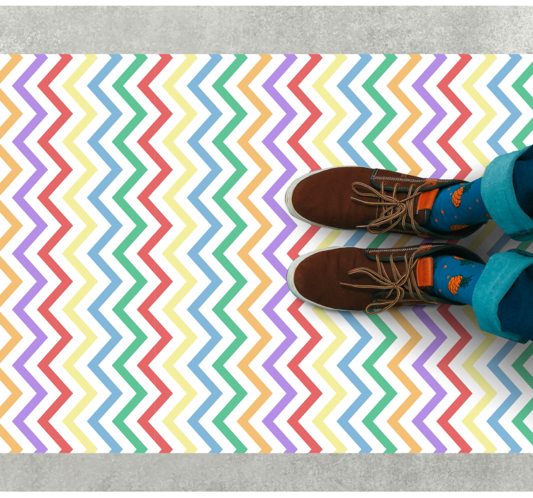 Vibrant Zigzag Motif geometric vinyl carpet - TenStickers