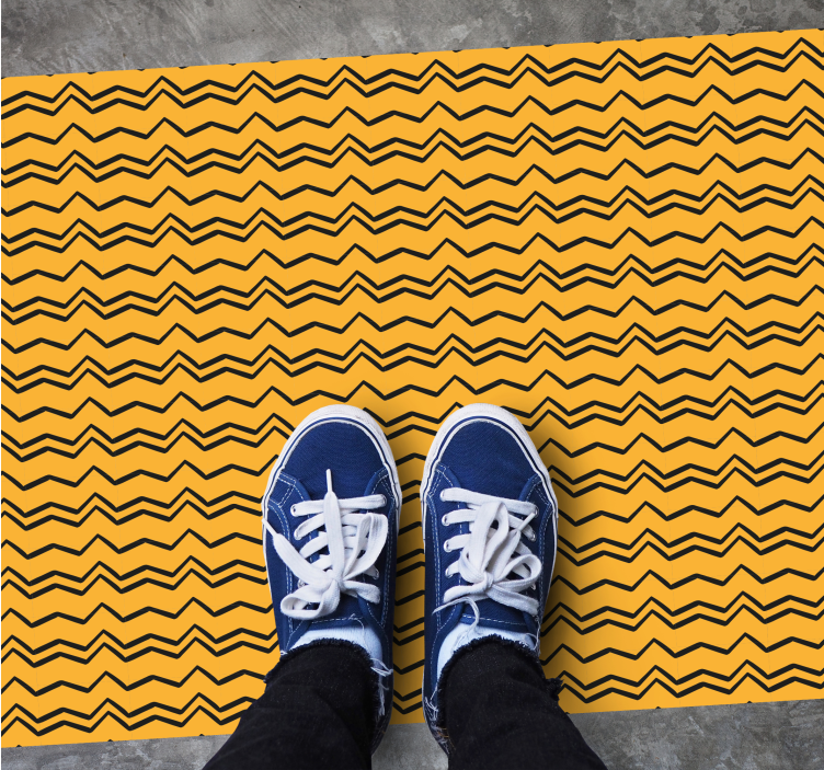 Vibrant Zigzag Pattern striped vinyl carpet - TenStickers