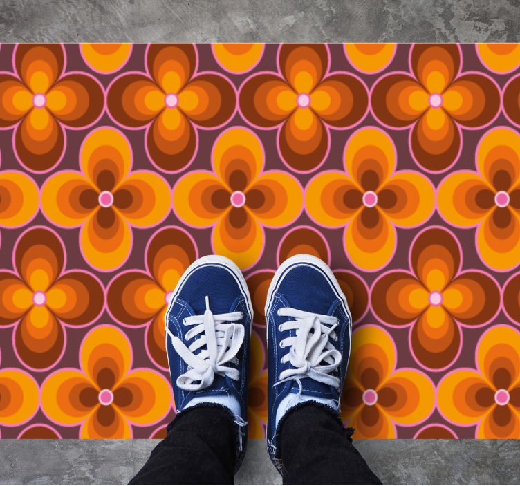 Retro floral pattern vintage vinyl carpet - TenStickers