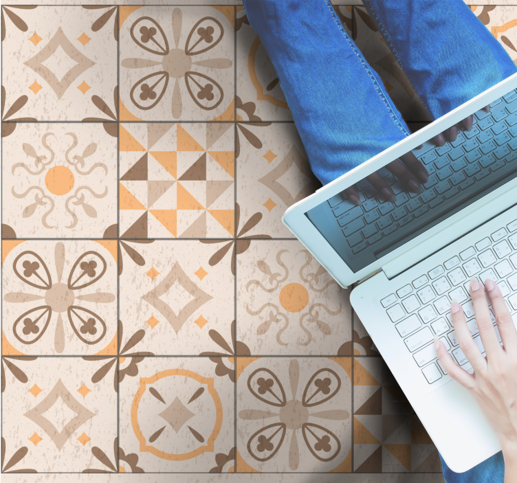 Vintage Tile Motifs marble vinyl carpet - TenStickers