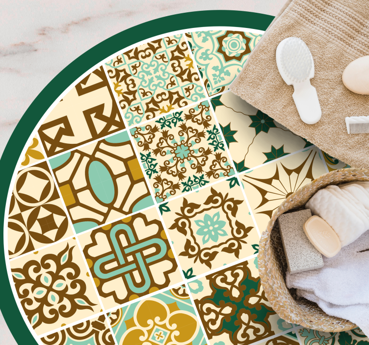 Vintage Patterns tile vinyl carpet - TenStickers