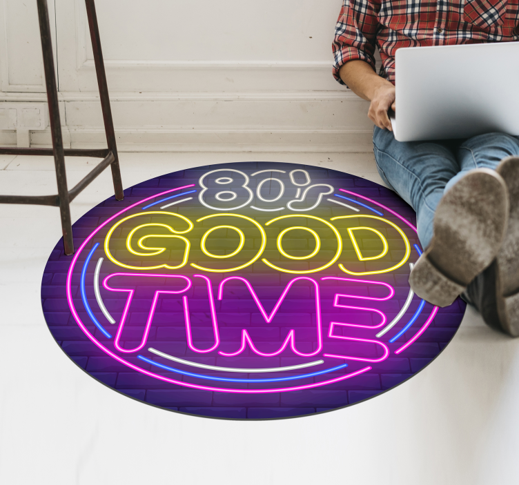 Vintage vinyl rug - 80's good time - TenStickers