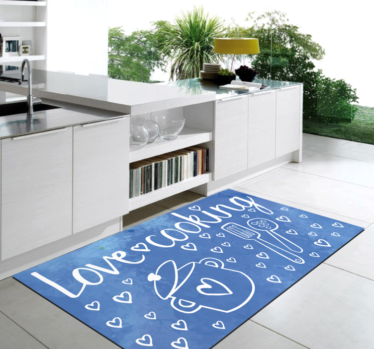 Vinyl rug - I love cooking - TenStickers