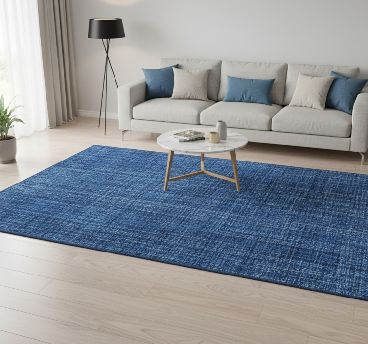 Vinyl rug with blue fabric texture - TenStickers