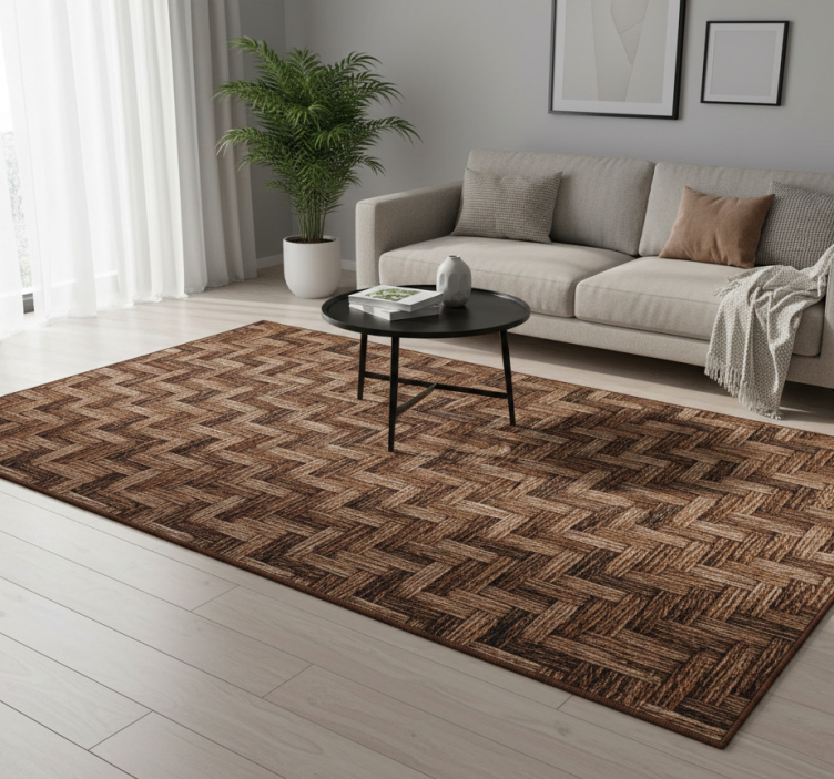 Vinyl rug with brown fabric texture - TenStickers