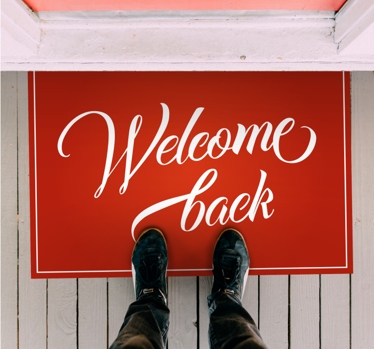 Warm Welcome Back Text custom vinyl carpet - TenStickers