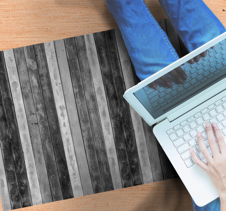 Warm grey look wood effect vinyl carpet - TenStickers