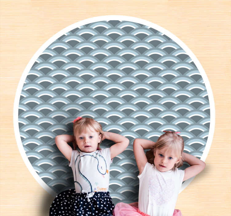 Wave Motif geometric vinyl carpet - TenStickers