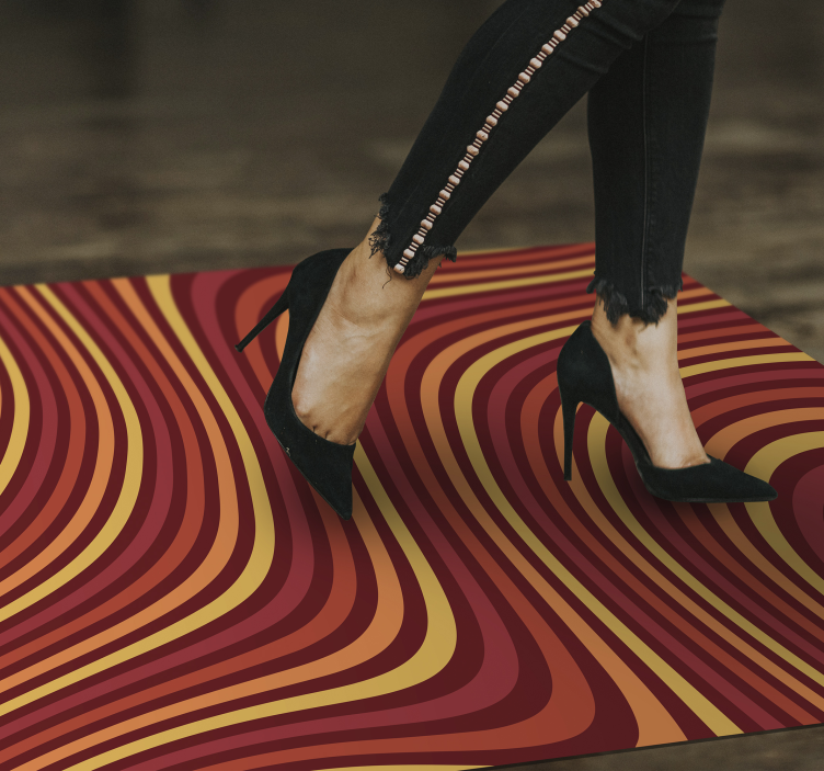 Wavy retro colorflow vintage vinyl carpet - TenStickers
