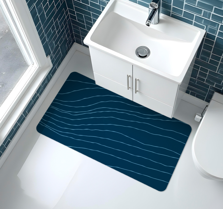Wavy line patterns bathroom vinyl carpet - TenStickers