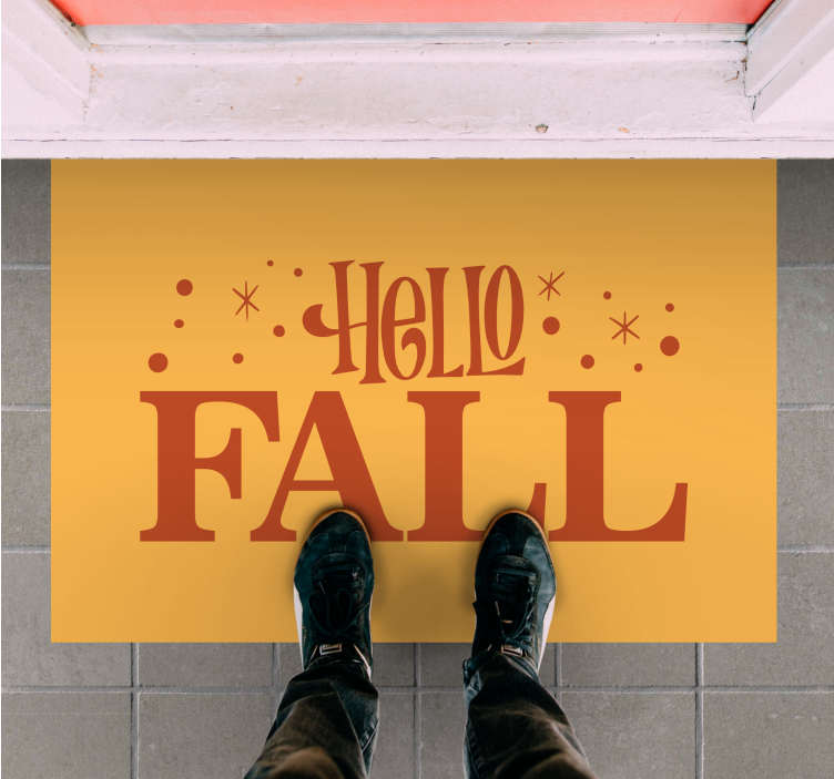 Welcome Autumn Vibes custom vinyl carpet - TenStickers