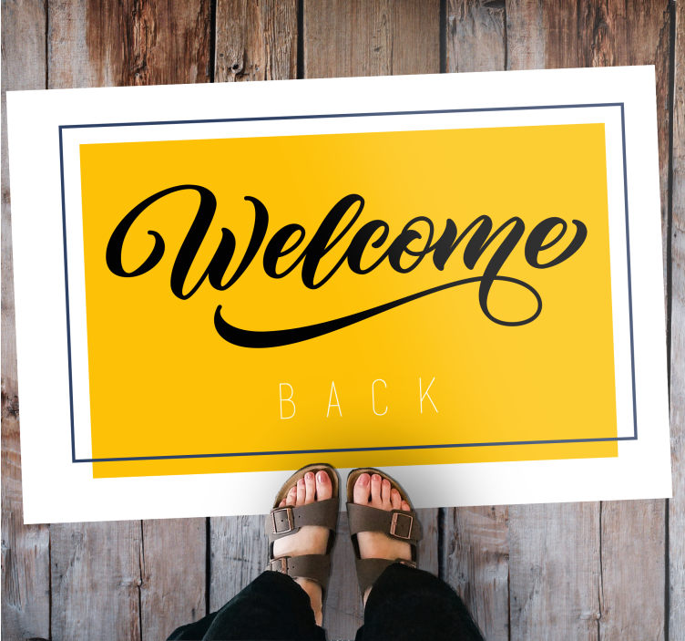 Welcome Back Greeting entrance hall vinyl carpet - TenStickers